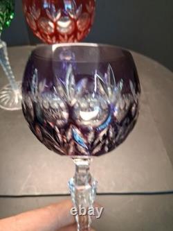 Vintage Godinger Dynasty Bohemian Cut Crytal Hock Wine Glasses Set Of 4. Nice
