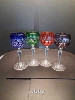 Vintage Godinger Dynasty Bohemian Cut Crytal Hock Wine Glasses Set Of 4. Nice