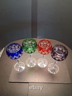 Vintage Godinger Dynasty Bohemian Cut Crytal Hock Wine Glasses Set Of 4. Nice