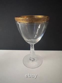 Vintage Gold Band Rim Glasses Goblets Wine Champagne Cordials Set 13 Unique Stem