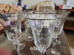 Vintage Grand Manor Gorham Crystal Wine Glasses Set of 8 Platinum Rim 9 Tall