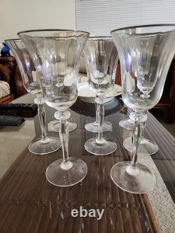 Vintage Grand Manor Gorham Crystal Wine Glasses Set of 8 Platinum Rim 9 Tall