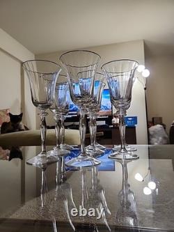 Vintage Grand Manor Gorham Crystal Wine Glasses Set of 8 Platinum Rim 9 Tall