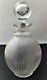 Vintage Lalique, France Langeais Frosted Art Glass Ribbed Decanter AS IS