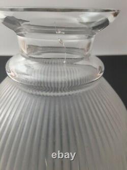 Vintage Lalique, France Langeais Frosted Art Glass Ribbed Decanter AS IS