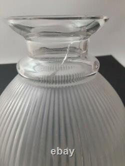 Vintage Lalique, France Langeais Frosted Art Glass Ribbed Decanter AS IS