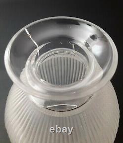 Vintage Lalique, France Langeais Frosted Art Glass Ribbed Decanter AS IS