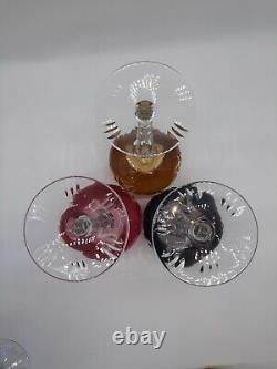 Vintage Lausitzer Cut to Clear Crystal Wine Glasses / Hocks / Goblets