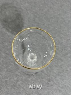 Vintage Lenox USA Crystal Wine Glasses Set of 6 Gold Rim Twisted Stem Elegant
