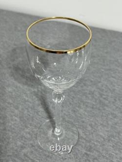 Vintage Lenox USA Crystal Wine Glasses Set of 6 Gold Rim Twisted Stem Elegant