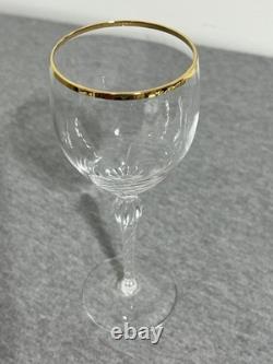 Vintage Lenox USA Crystal Wine Glasses Set of 6 Gold Rim Twisted Stem Elegant