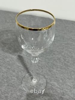 Vintage Lenox USA Crystal Wine Glasses Set of 6 Gold Rim Twisted Stem Elegant