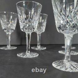 Vintage Lot of 6 Waterford Irish Crystal LISMORE 5 7/8 White Wine Goblets
