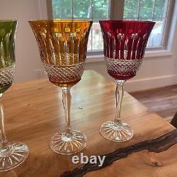 Vintage MF Cristal De Paris Multicolor Crystal Wine Glasses Set Of 5