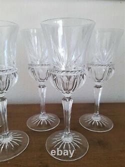 Vintage Mikasa Crystal 9 Wine Glasses Cut Fan Set Of 8 Faceted Stem