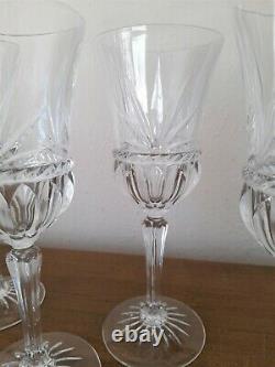 Vintage Mikasa Crystal 9 Wine Glasses Cut Fan Set Of 8 Faceted Stem