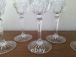 Vintage Mikasa Crystal 9 Wine Glasses Cut Fan Set Of 8 Faceted Stem