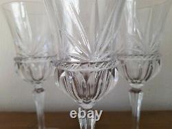 Vintage Mikasa Crystal 9 Wine Glasses Cut Fan Set Of 8 Faceted Stem