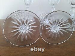 Vintage Mikasa Crystal 9 Wine Glasses Cut Fan Set Of 8 Faceted Stem