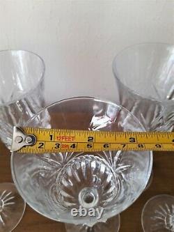 Vintage Mikasa Crystal 9 Wine Glasses Cut Fan Set Of 8 Faceted Stem