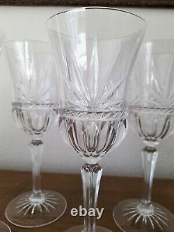 Vintage Mikasa Crystal 9 Wine Glasses Cut Fan Set Of 8 Faceted Stem