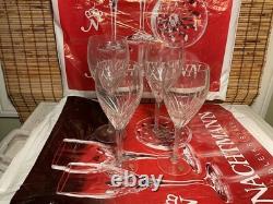 Vintage Moondust Crystal Bleikristal Germany 2 Water Goblets 2 Wine Glass New