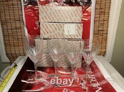 Vintage Moondust Crystal Bleikristal Germany 2 Water Goblets 2 Wine Glass New