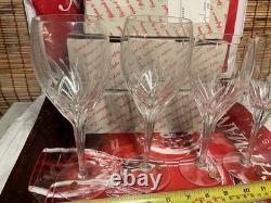 Vintage Moondust Crystal Bleikristal Germany 2 Water Goblets 2 Wine Glass New