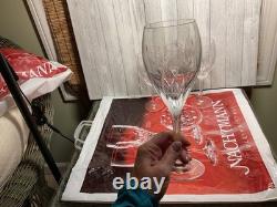 Vintage Moondust Crystal Bleikristal Germany 2 Water Goblets 2 Wine Glass New