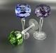 Vintage Multi-Color Cut-Crystal Mix & Match Wine Glasses Set of 3