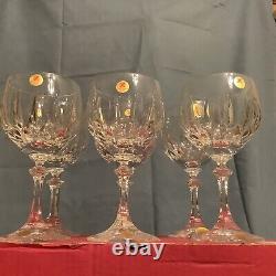 Vintage NIB SET 8 Germany Zwiesel Cut Crystal 6-3/4 Beer Wine Goblets Glasses