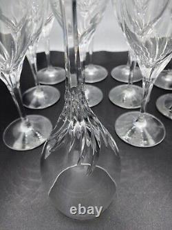 Vintage Nachtmann Crystal Fleurie Set Of 11 Red Wine Glasses West Germany 8 Oz