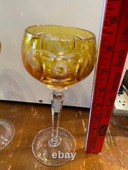 Vintage Nachtmann Traube Amber Wine Hock Set Of 2