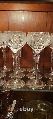 Vintage Nachtmann Traube clear crystal wine glasses, 8 1/8 and 6 3/4