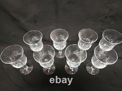 Vintage Pinwheel Starburst Clear Cut Crystal Glass Wine Glasses set of 8