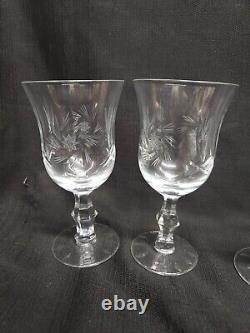 Vintage Pinwheel Starburst Clear Cut Crystal Glass Wine Glasses set of 8