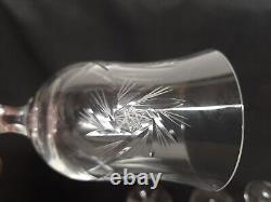 Vintage Pinwheel Starburst Clear Cut Crystal Glass Wine Glasses set of 8