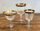 Vintage RARE Gold Rim Glasses 12 water 12 wine 12 champagne BEAUTIFUL