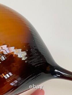 Vintage Ralph Lauren Crystal hand blown amber swirl Sutton Wine Glasses set/5