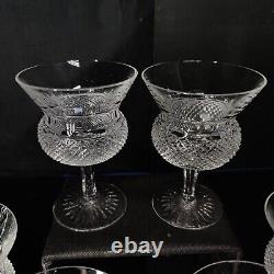 Vintage Rare Set 6 Edinburgh Crystal Thistle Plain old fashioned Wine Goblet 5