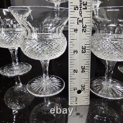 Vintage Rare Set 6 Edinburgh Crystal Thistle Plain old fashioned Wine Goblet 5