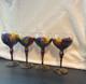 Vintage Royal Danube Hand Painted Crystal Wine Glasses (Romania) Set of 4