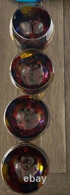 Vintage Royal Danube Hand Painted Crystal Wine Glasses (Romania) Set of 4