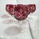 Vintage SET 6 BOHEMIAN CZECH CUT TO CLEAR CRYSTAL Wine GLASSES Goblets Ruby RED