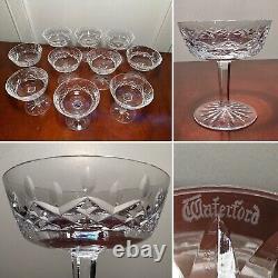 Vintage Set 10 WATERFORD CRYSTAL Lismore Champagne Sherbet Coupe Dessert IRELAND