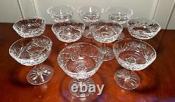 Vintage Set 10 WATERFORD CRYSTAL Lismore Champagne Sherbet Coupe Dessert IRELAND