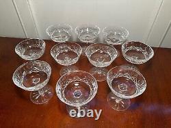 Vintage Set 10 WATERFORD CRYSTAL Lismore Champagne Sherbet Coupe Dessert IRELAND