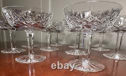 Vintage Set 10 WATERFORD CRYSTAL Lismore Champagne Sherbet Coupe Dessert IRELAND