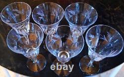 Vintage Set 6 REGAL Cut Crystal Wine Glasses GLASTONBURY LOTUS Twist Stem 7
