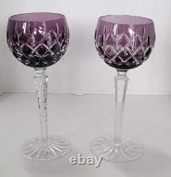 Vintage Set Of 2 Arabella By Ajka Amethyst Purple Crystal Hock Wine Glass 8 25